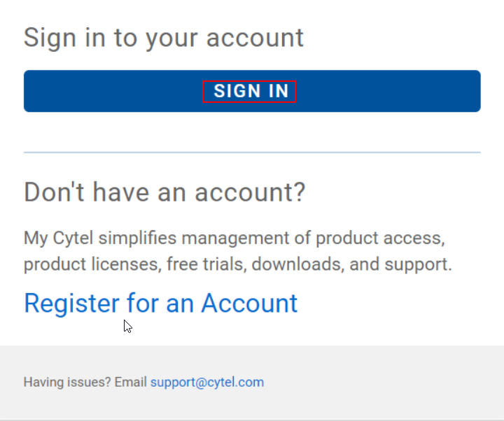 Sign-in page